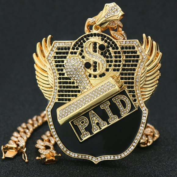 14k Gold Money 20" Cuban Chain + Pendant - Picture 1 of 6